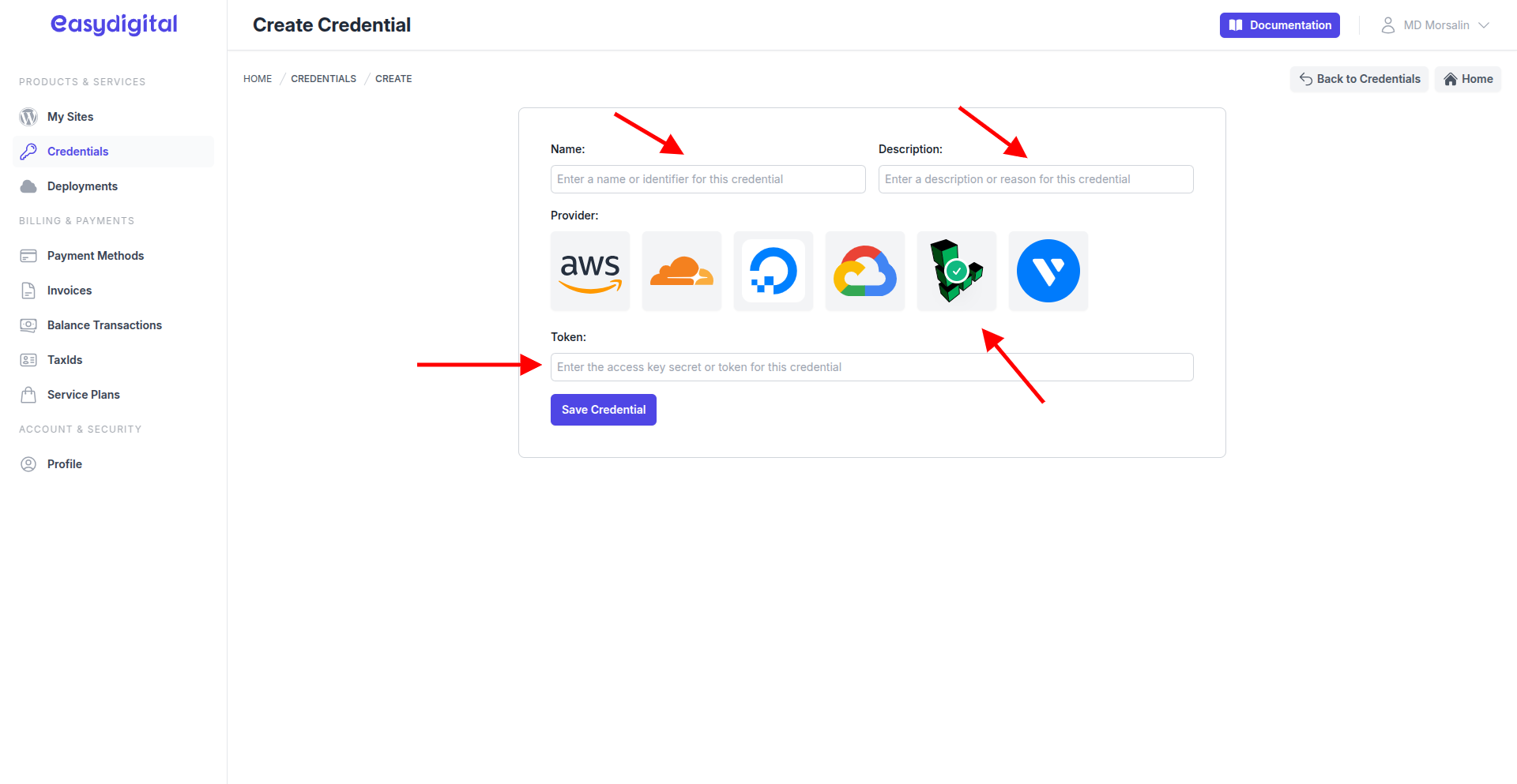 Linode Credential Create Linode Credential Create