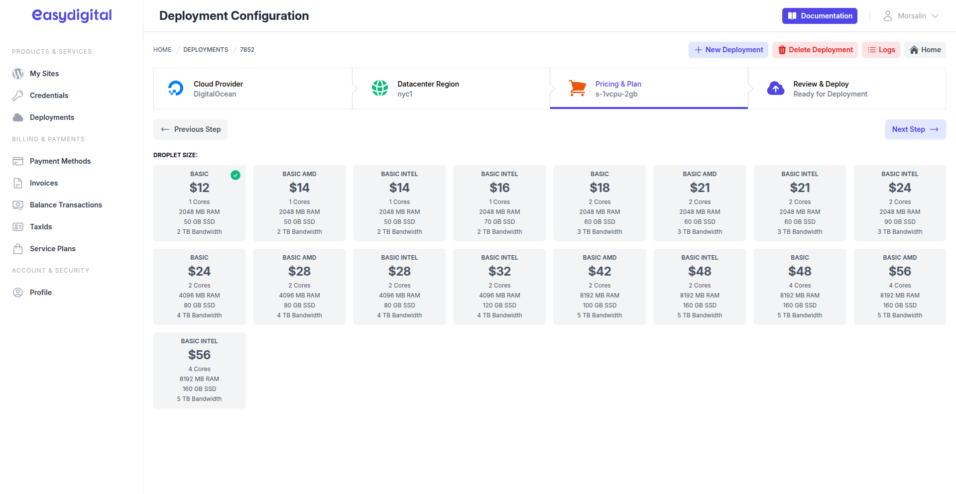 Droplet Size Selection Droplet Size Selection