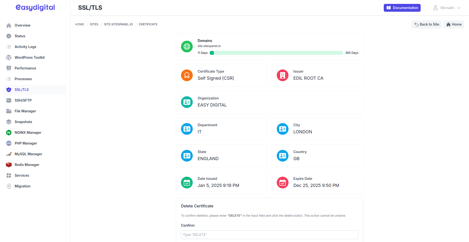 Self-Signed Certificate