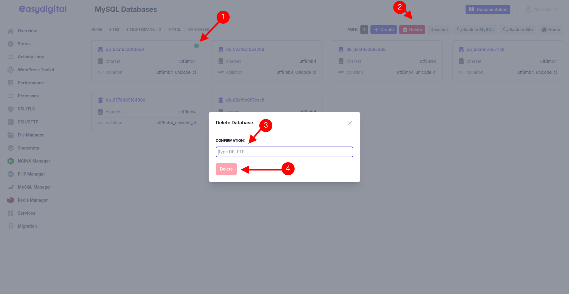 Delete Database Delete Database
